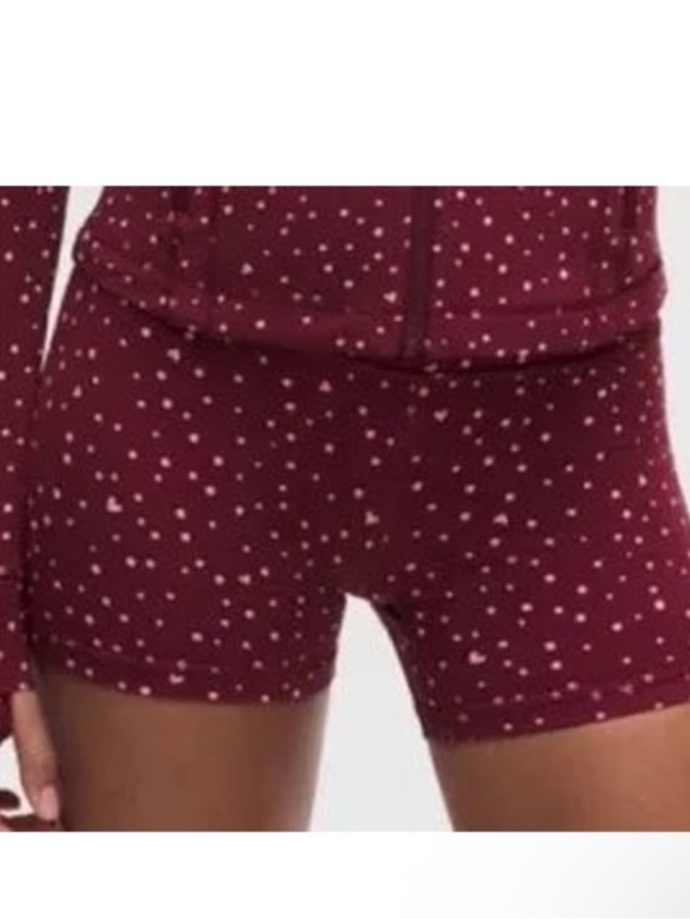 Lululemon 4” Align No Line HR Short Heart Scatter Dot White/Burgundy. NWT sz 12